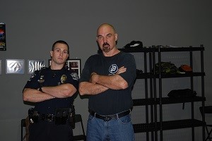 A picture of the Chief Instructor with one of his law enforcement students